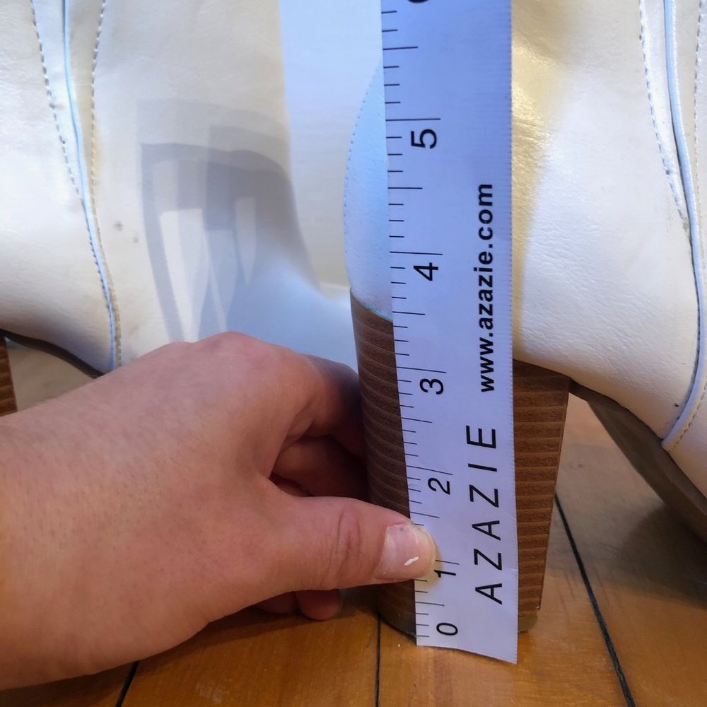 White Pointed Toe Heel Booties - image 7